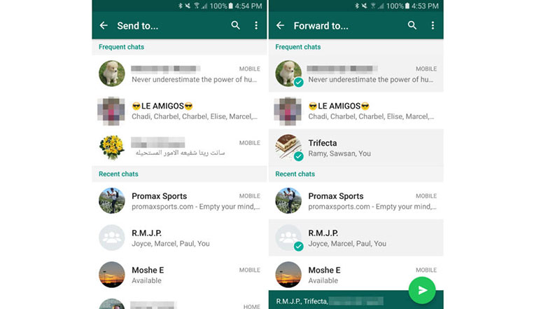 WhatsApp Beta now lets you share content with multiple contacts on Android WhatsApp